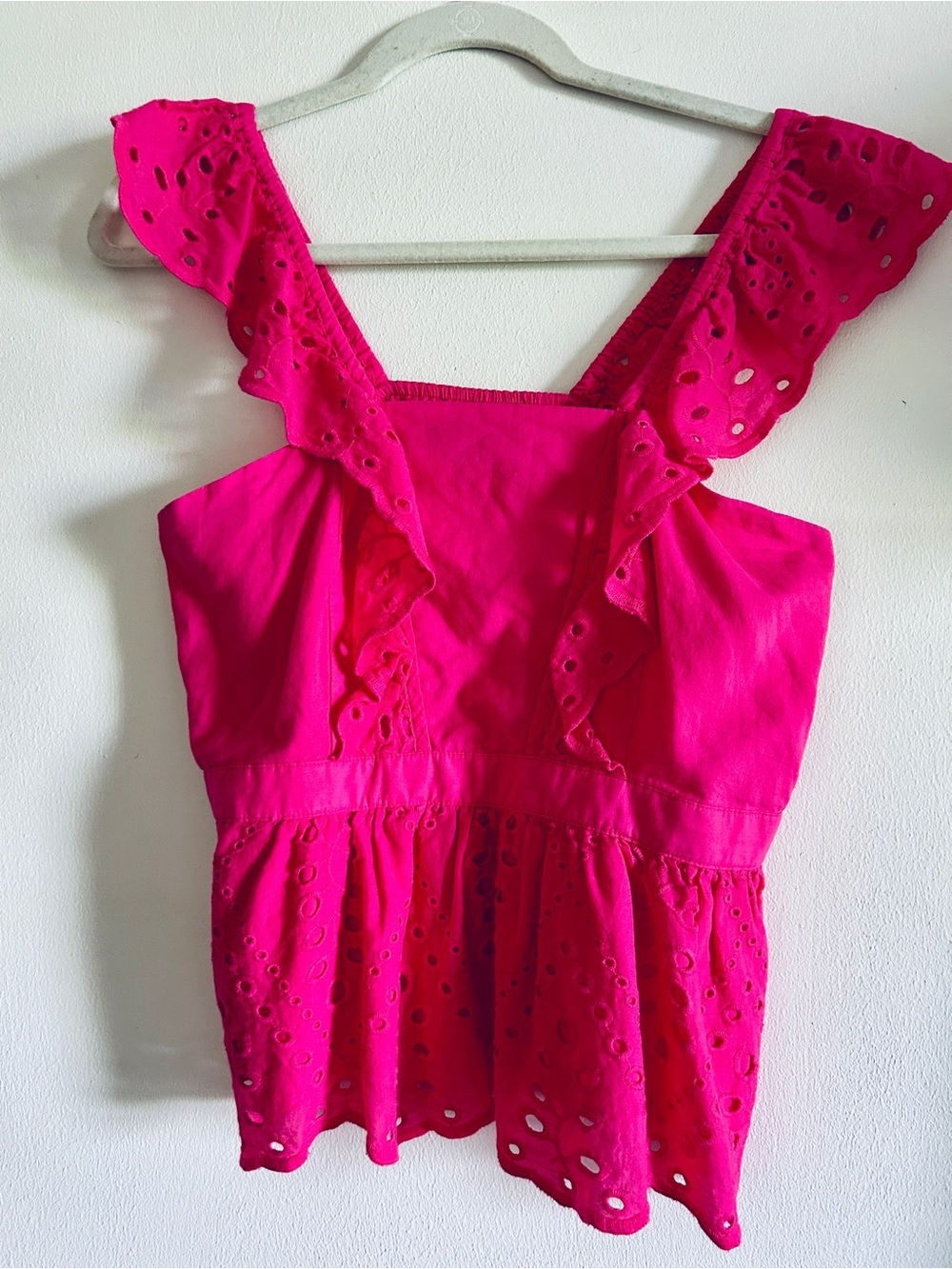 Banana Republic Eyelet Ruffle Peplum Tank Top